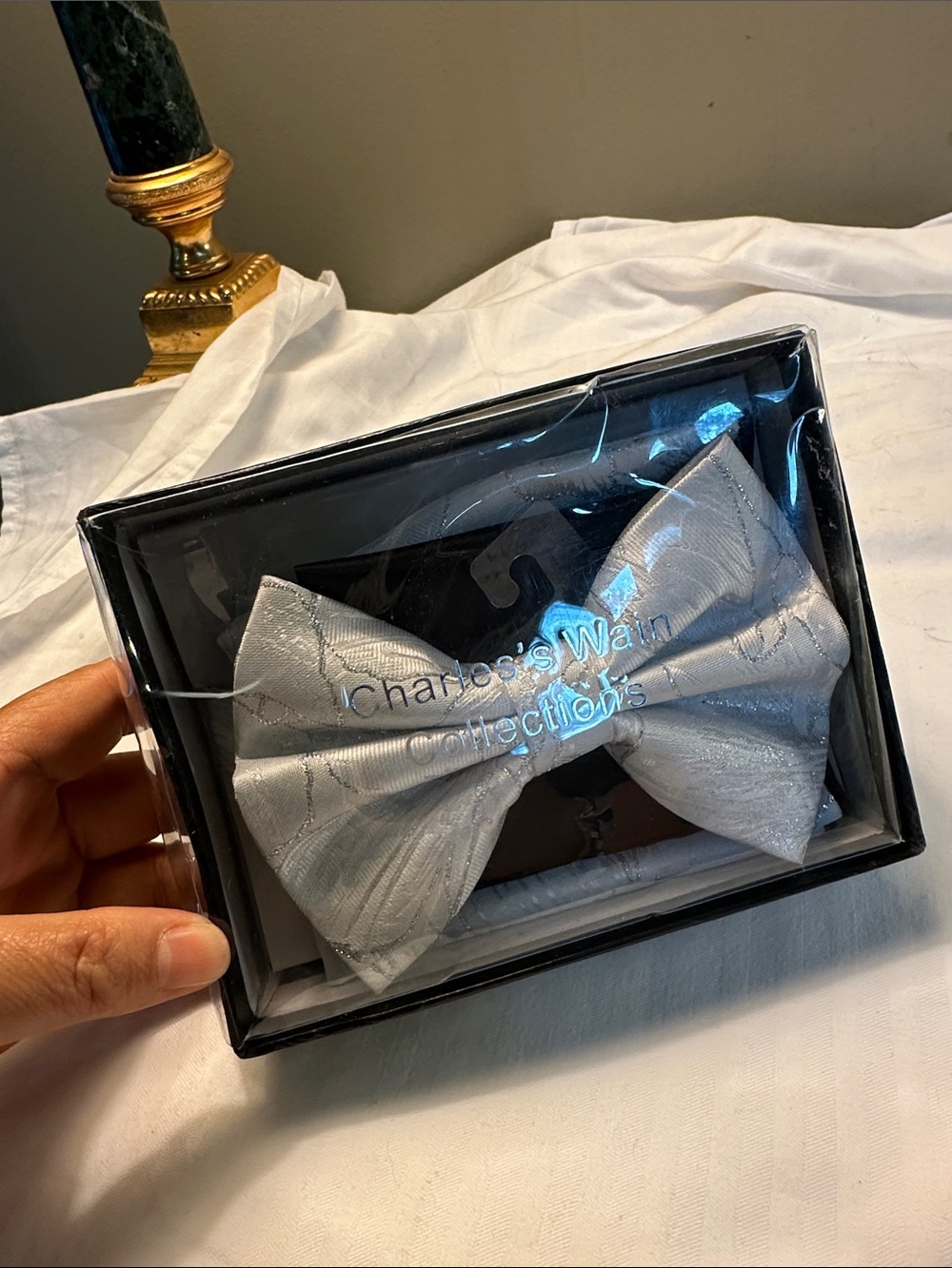 Silver Bow Tie
